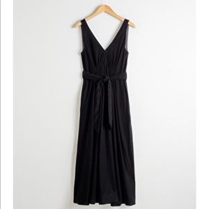 & Other Stories Belted Velvet Midi Dress